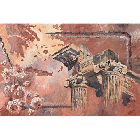 Pillars Black Modern Wood Framed Art Print by Blair, David