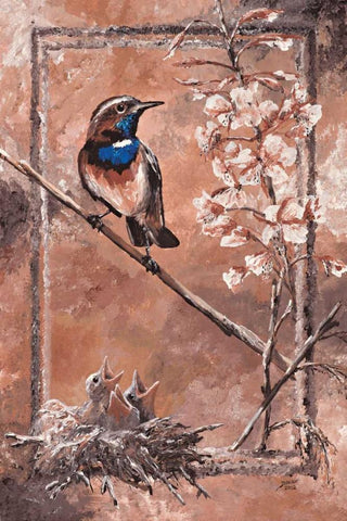 Forage I Black Ornate Wood Framed Art Print with Double Matting by Blair, David