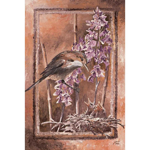 Forage II White Modern Wood Framed Art Print by Blair, David