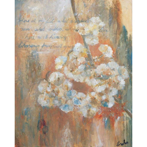 Faded Flowers White Modern Wood Framed Art Print by van den Bogerd, Escha