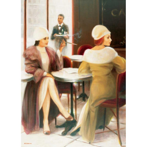 Cafe I Gold Ornate Wood Framed Art Print with Double Matting by Denis, E