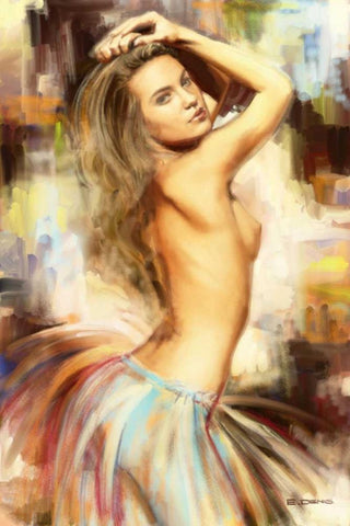 Attractive III White Modern Wood Framed Art Print with Double Matting by Denis, E