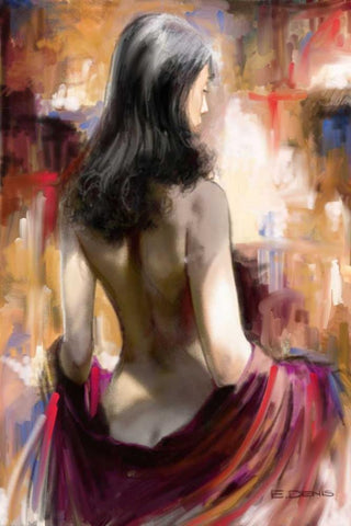 Attractive IV White Modern Wood Framed Art Print with Double Matting by Denis, E