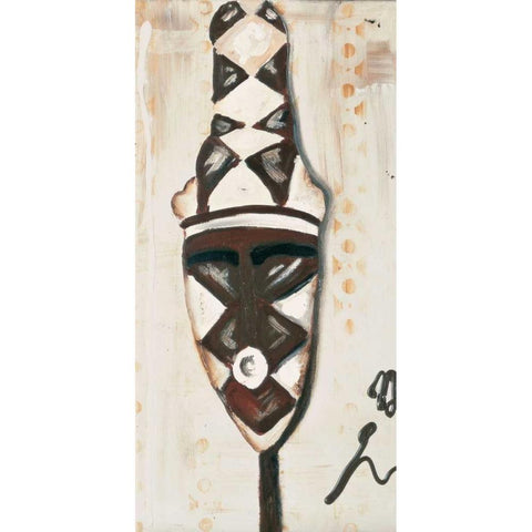 African influence I White Modern Wood Framed Art Print by Elki,O