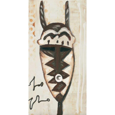 African influence II White Modern Wood Framed Art Print by Elki,O