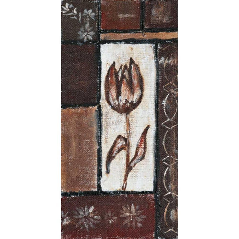 Floral brown II White Modern Wood Framed Art Print by Elki,O