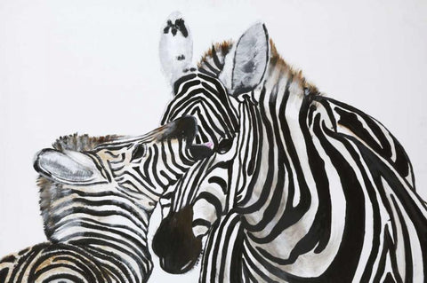 Zebra White Modern Wood Framed Art Print with Double Matting by Elki,O