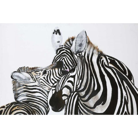 Zebra White Modern Wood Framed Art Print by Elki,O