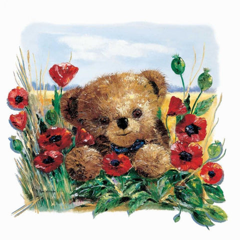 Summer Bear Black Modern Wood Framed Art Print by Withaar, Rian