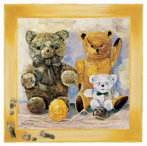 Straw bear White Modern Wood Framed Art Print with Double Matting by Withaar, Rian