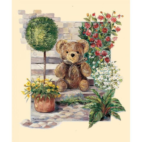 Garden party I Gold Ornate Wood Framed Art Print with Double Matting by Withaar, Rian