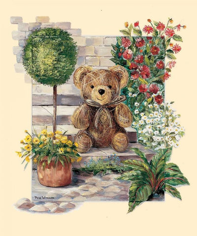 Garden party I White Modern Wood Framed Art Print with Double Matting by Withaar, Rian