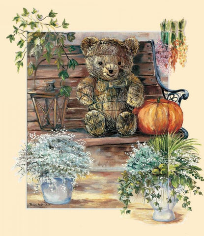 Garden party II White Modern Wood Framed Art Print with Double Matting by Withaar, Rian