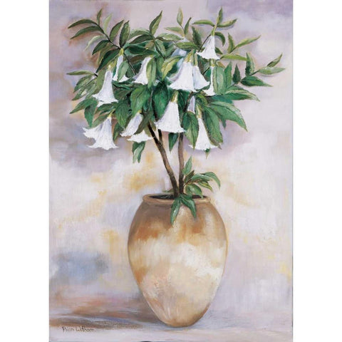 Datura Black Modern Wood Framed Art Print with Double Matting by Withaar, Rian