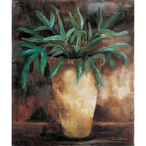 Fern Cretica Gold Ornate Wood Framed Art Print with Double Matting by Withaar, Rian