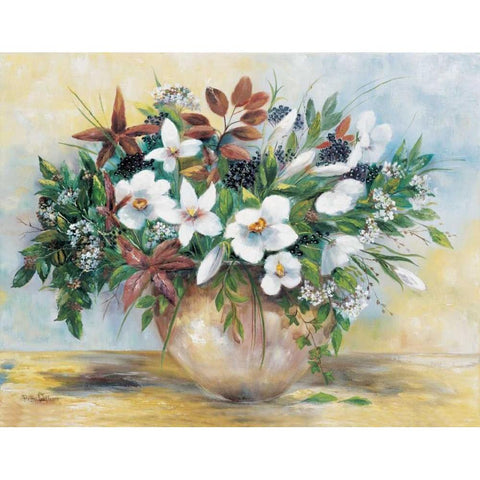 Bounteous blooms Black Modern Wood Framed Art Print by Withaar, Rian