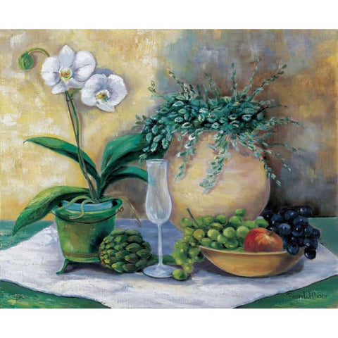 Picnic pleasure White Modern Wood Framed Art Print by Withaar, Rian