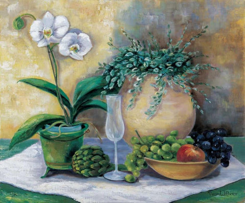 Picnic pleasure White Modern Wood Framed Art Print with Double Matting by Withaar, Rian