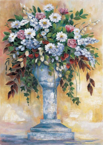 Classical bouquet II White Modern Wood Framed Art Print with Double Matting by Withaar, Rian