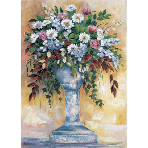 Classical bouquet II White Modern Wood Framed Art Print by Withaar, Rian