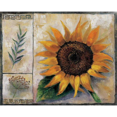 Sunflower composition White Modern Wood Framed Art Print by Withaar, Rian