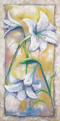 Romantic flower I Black Ornate Wood Framed Art Print with Double Matting by Withaar, Rian