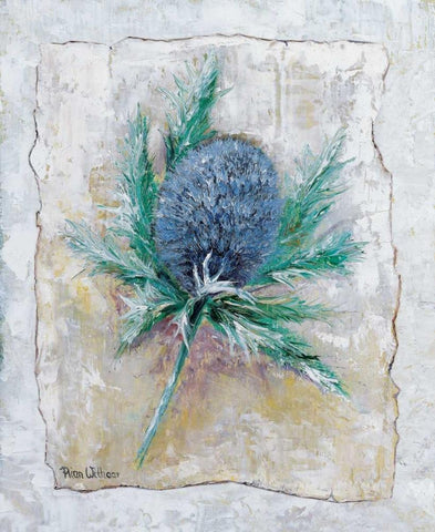 Thistle bud Black Ornate Wood Framed Art Print with Double Matting by Withaar, Rian