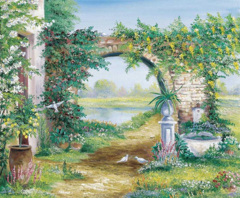 Let the garden go Black Ornate Wood Framed Art Print with Double Matting by Withaar, Rian