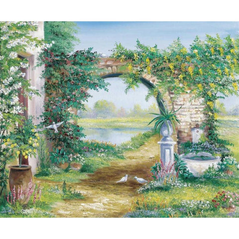 Let the garden go Black Modern Wood Framed Art Print by Withaar, Rian