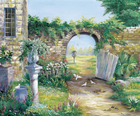 A garden gone wild Black Ornate Wood Framed Art Print with Double Matting by Withaar, Rian