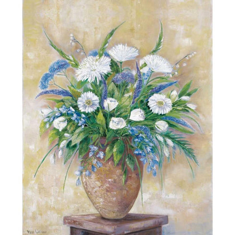 A scentful bouquet White Modern Wood Framed Art Print by Withaar, Rian