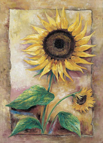 Beautiful sunflower Black Ornate Wood Framed Art Print with Double Matting by Withaar, Rian
