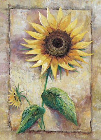 Magnificent sunflower Black Ornate Wood Framed Art Print with Double Matting by Withaar, Rian