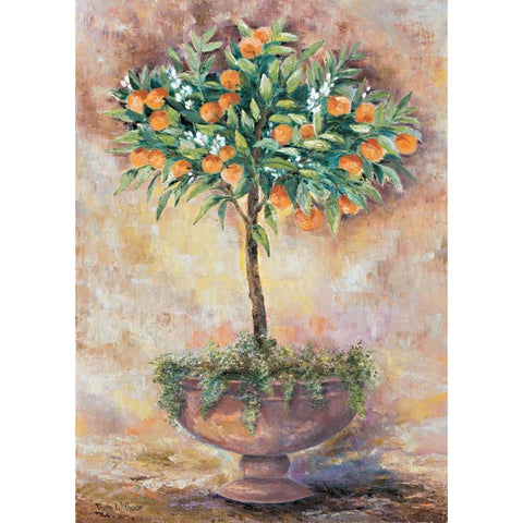 Orange tree Gold Ornate Wood Framed Art Print with Double Matting by Withaar, Rian