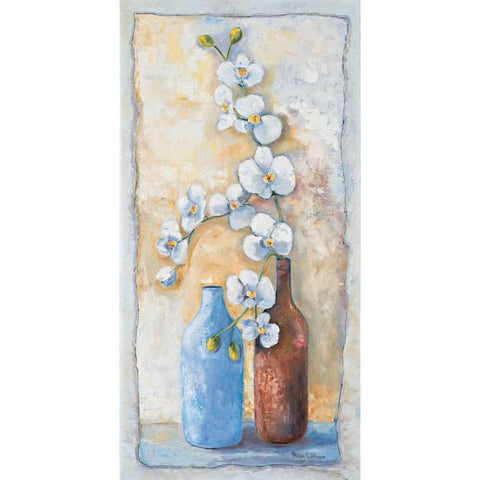 Orchid composition II Gold Ornate Wood Framed Art Print with Double Matting by Withaar, Rian