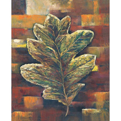 American oak leaf Black Modern Wood Framed Art Print with Double Matting by Withaar, Rian