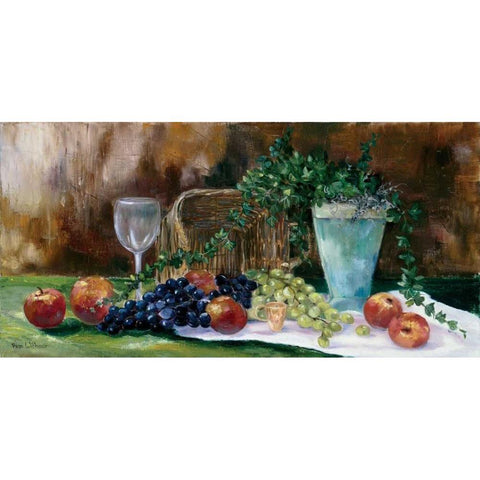 Breakfast grapes Gold Ornate Wood Framed Art Print with Double Matting by Withaar, Rian