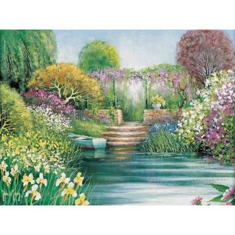 Memories of Giverny II Black Modern Wood Framed Art Print with Double Matting by de Jong, Johan