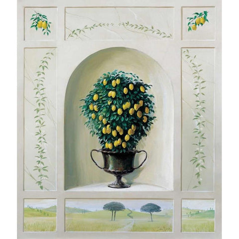 Lemon grove Black Modern Wood Framed Art Print with Double Matting by Bonet, Julia