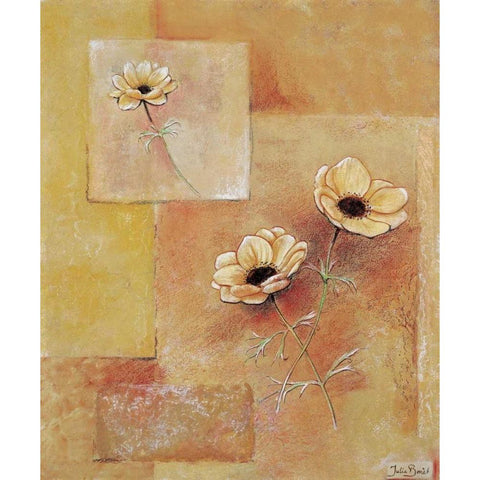 A block of flowers I White Modern Wood Framed Art Print by Bonet, Julia