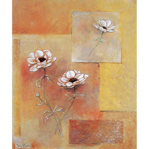 A block of flowers II Gold Ornate Wood Framed Art Print with Double Matting by Bonet, Julia