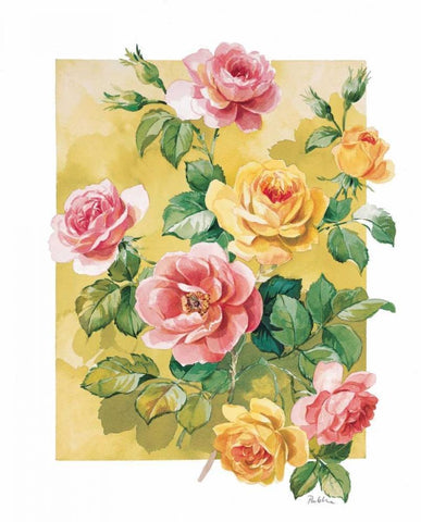 Pretty roses White Modern Wood Framed Art Print with Double Matting by Kumorek, Krysztov