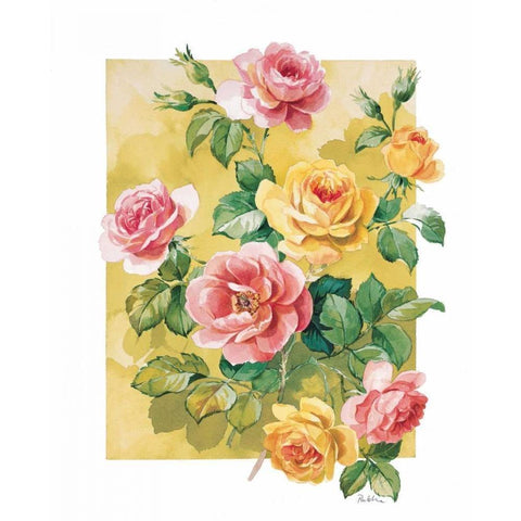 Pretty roses Black Modern Wood Framed Art Print with Double Matting by Kumorek, Krysztov