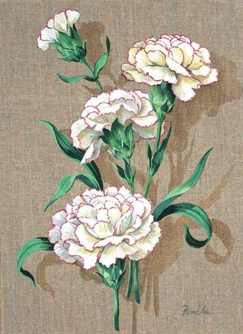 Pretty floral II White Modern Wood Framed Art Print with Double Matting by Kumorek, Krysztov