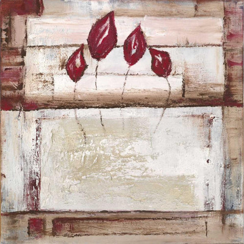 Floral set II White Modern Wood Framed Art Print by Peters, Kristel