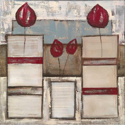 Floral set III Black Modern Wood Framed Art Print by Peters, Kristel