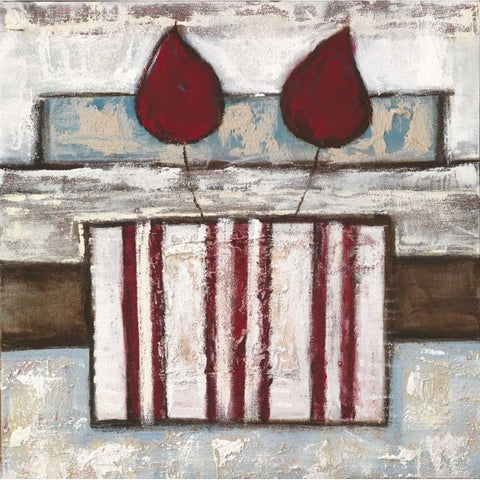 Floral set IV White Modern Wood Framed Art Print by Peters, Kristel