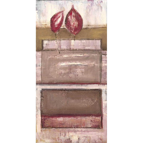 Floral set V Gold Ornate Wood Framed Art Print with Double Matting by Peters, Kristel