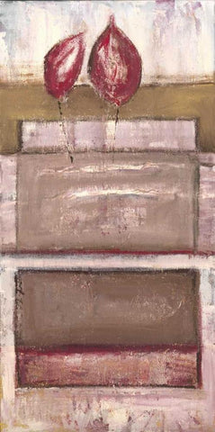 Floral set V Black Ornate Wood Framed Art Print with Double Matting by Peters, Kristel