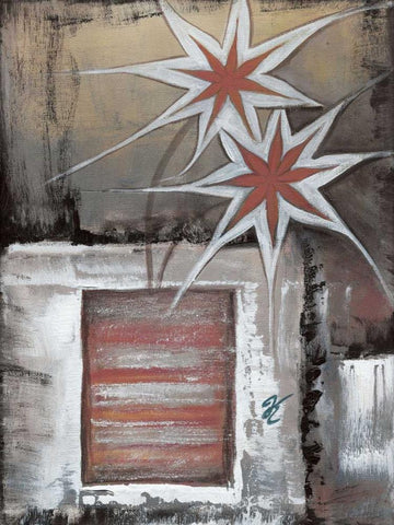 Star I Black Ornate Wood Framed Art Print with Double Matting by Peters, Kristel